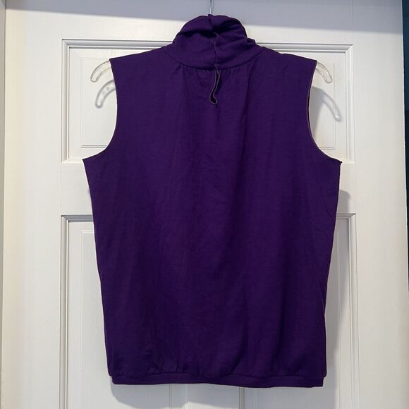 Wool Angora Women's Tank Top Sweater Funnel Neck IT 44 FR 42 Medium Purple - Picture 2 of 4